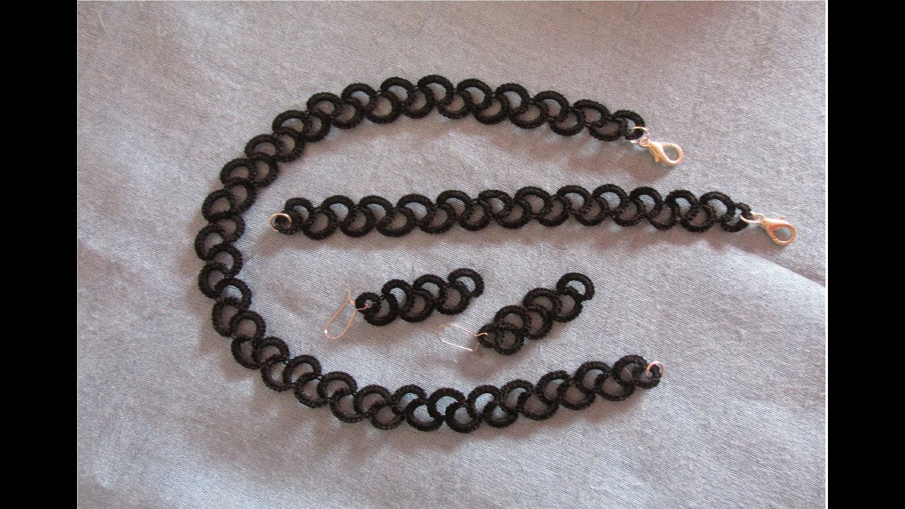 Frivolite /Tatting - colier, bratara, cercei