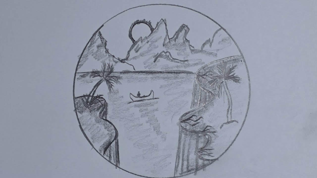 Easy Landscape drawing technique🤔😱