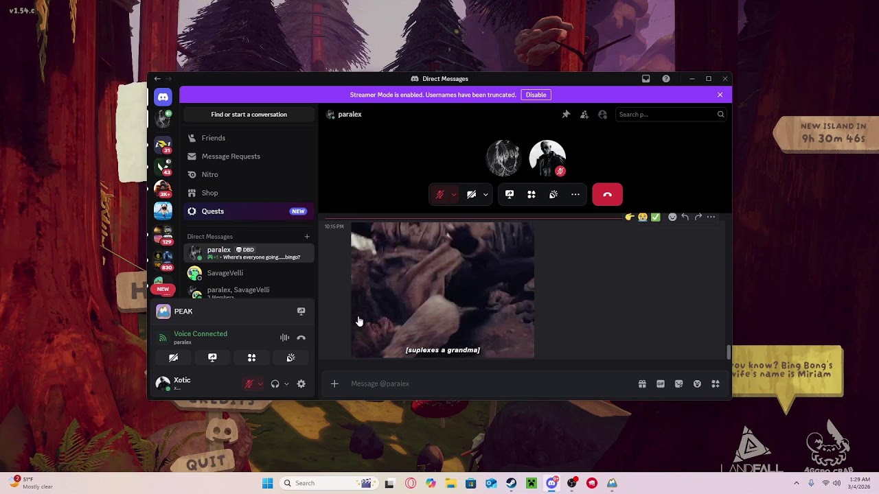 Peak w Paralex FIRST STREAM ON PC