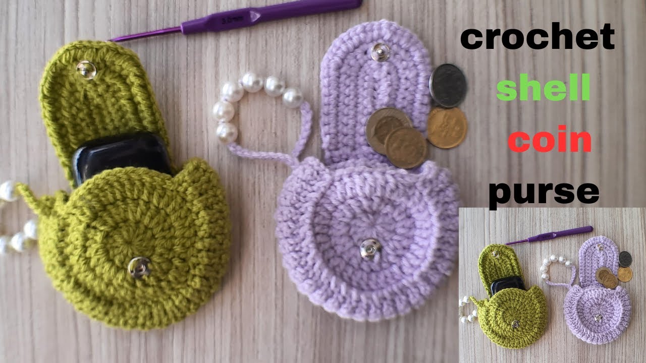 crochet shell purse | crochet money pouch #crochet #crocheting #crochettutorial #croche #crochê #diy