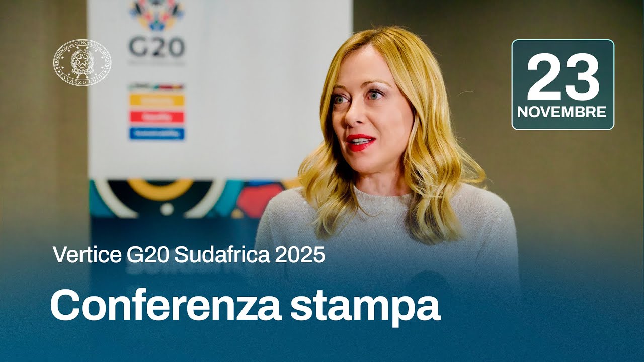 Vertice G20, conferenza stampa del Presidente Meloni