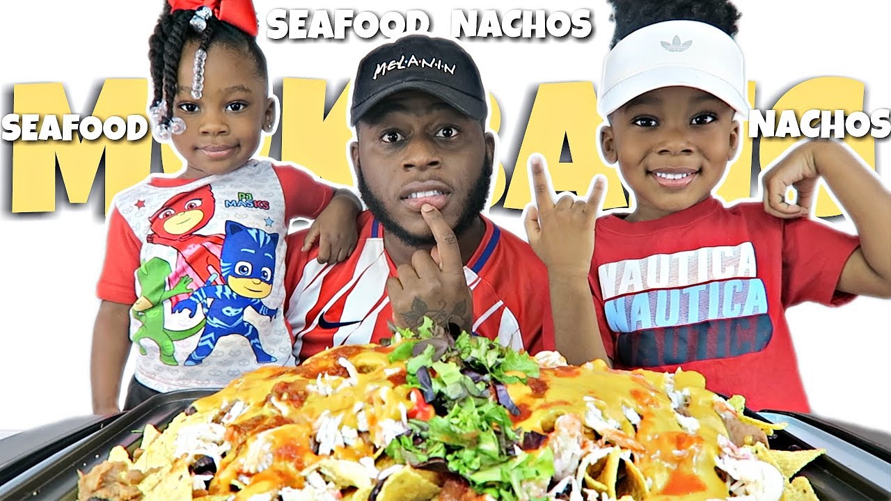 SUPER CHEESY SEAFOOD NACHOS (MUKBANG SEAFOOD + King Crab + AMAZING HOMEMADE CHEESE!) | Funny
