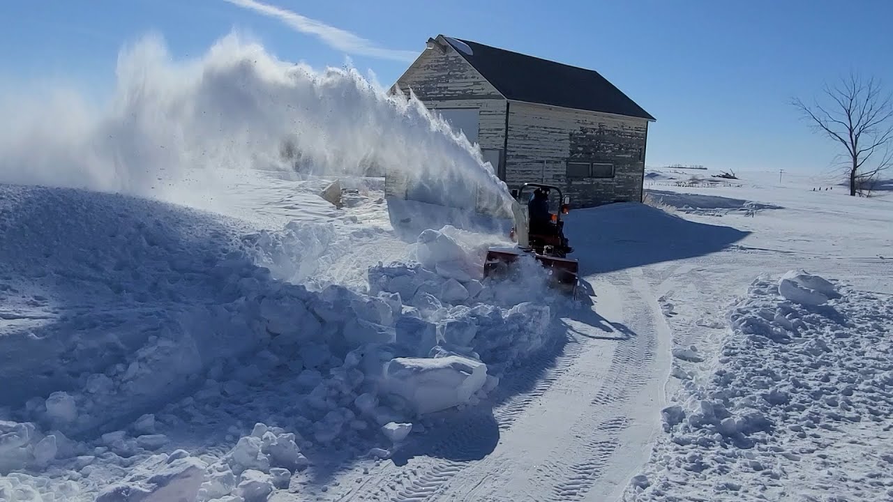 Crazy Snow STORM - Small Tractor Taking ON A HUGE Drift