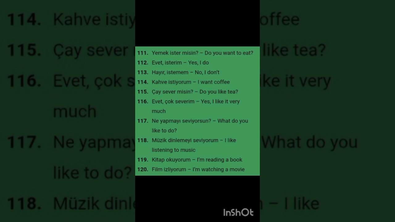 🇹🇷 Learn Turkish with English Translation | Basic Turkish Sentences 