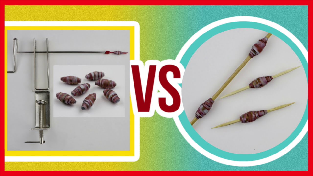 Paper bead Roller Gadget VS Hand-rolling on a Bamboo Skewer