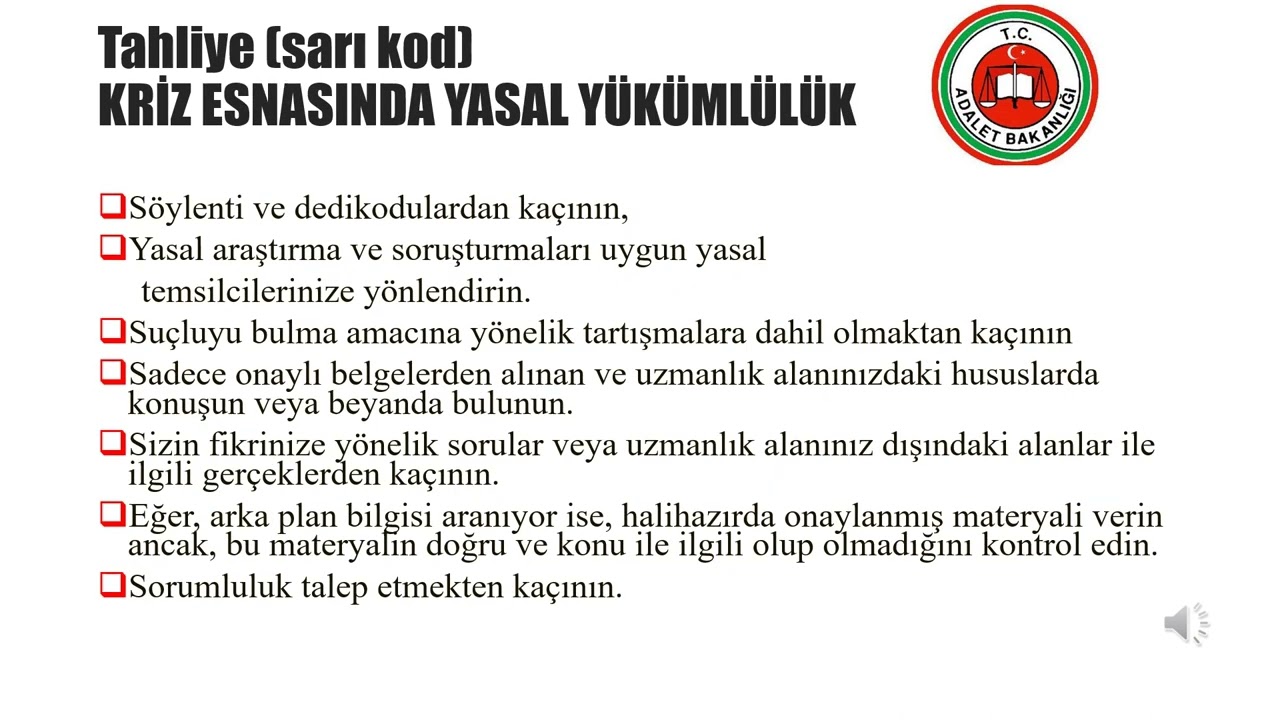 TAHLİYE VE KURTARMA
