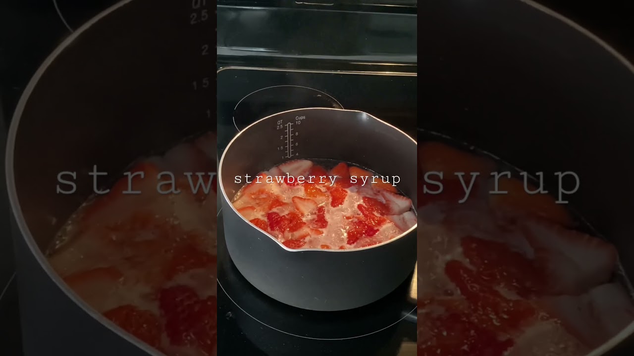 Strawberry simple syrup 🍓 #syrup #simplesyrup #strawberry #strawberries #recipe #drink #drinks