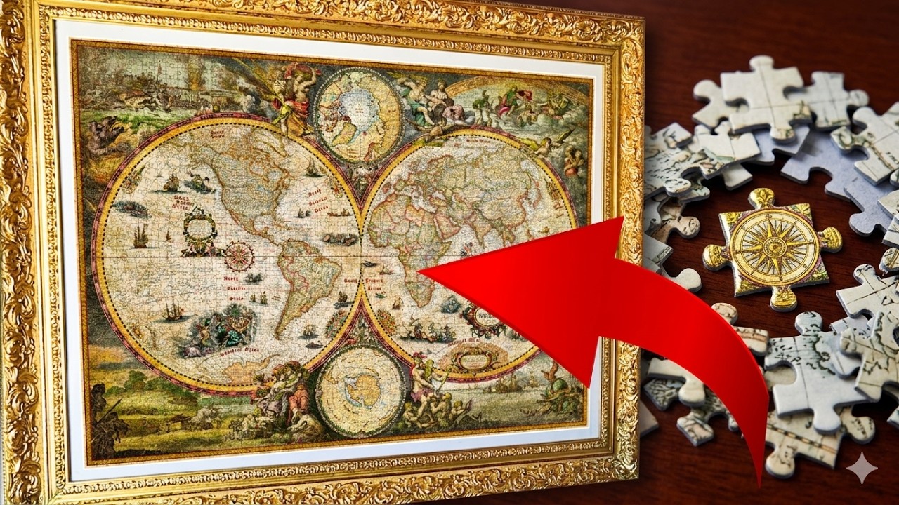 2000 Pieces Vintage World Map Puzzle Timelapse | Heye Rajko Zigic Building the  Map Puzzle