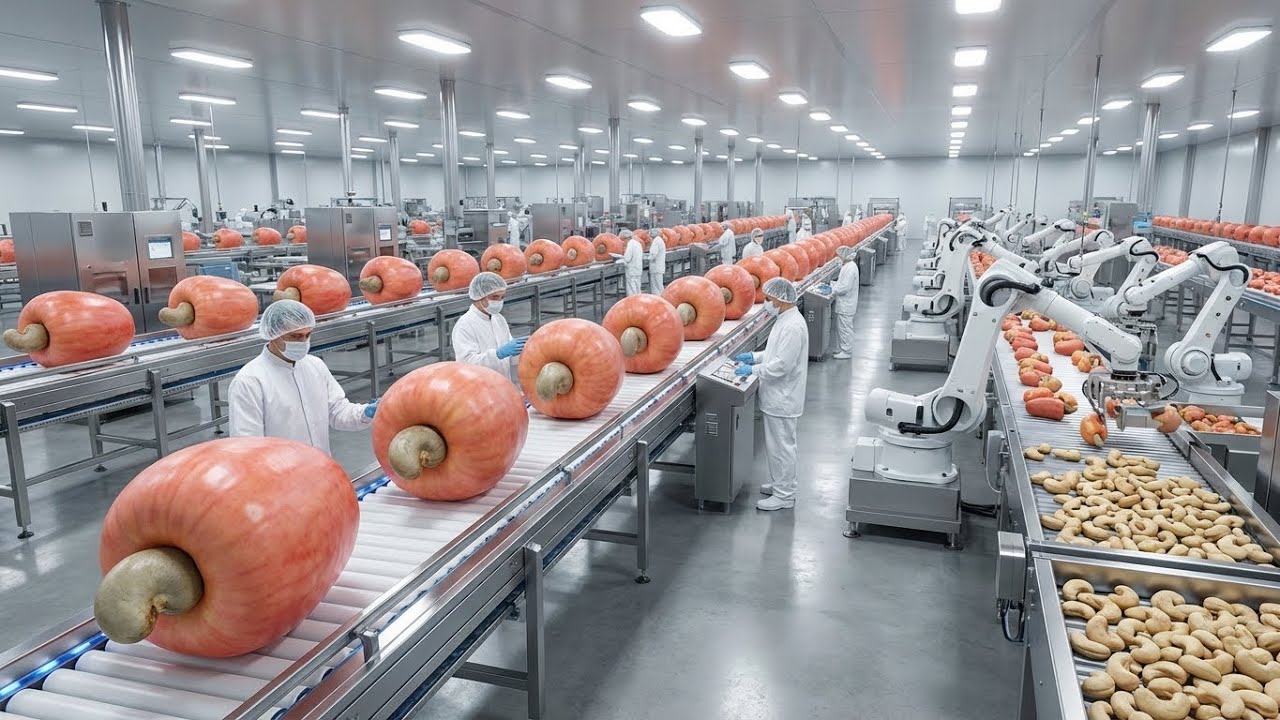 Cashew Nuts Full Process: From Harvest to Packaging in Modern Factory | Amazing Automation!