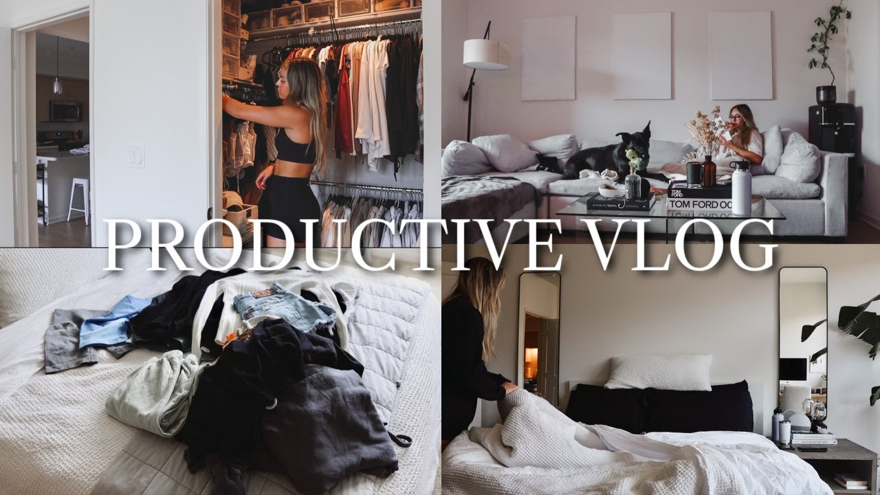 PRODUCTIVE VLOG: how i'm sticking to my budget, closet clean out, healthy dinner recipe + homegoods!