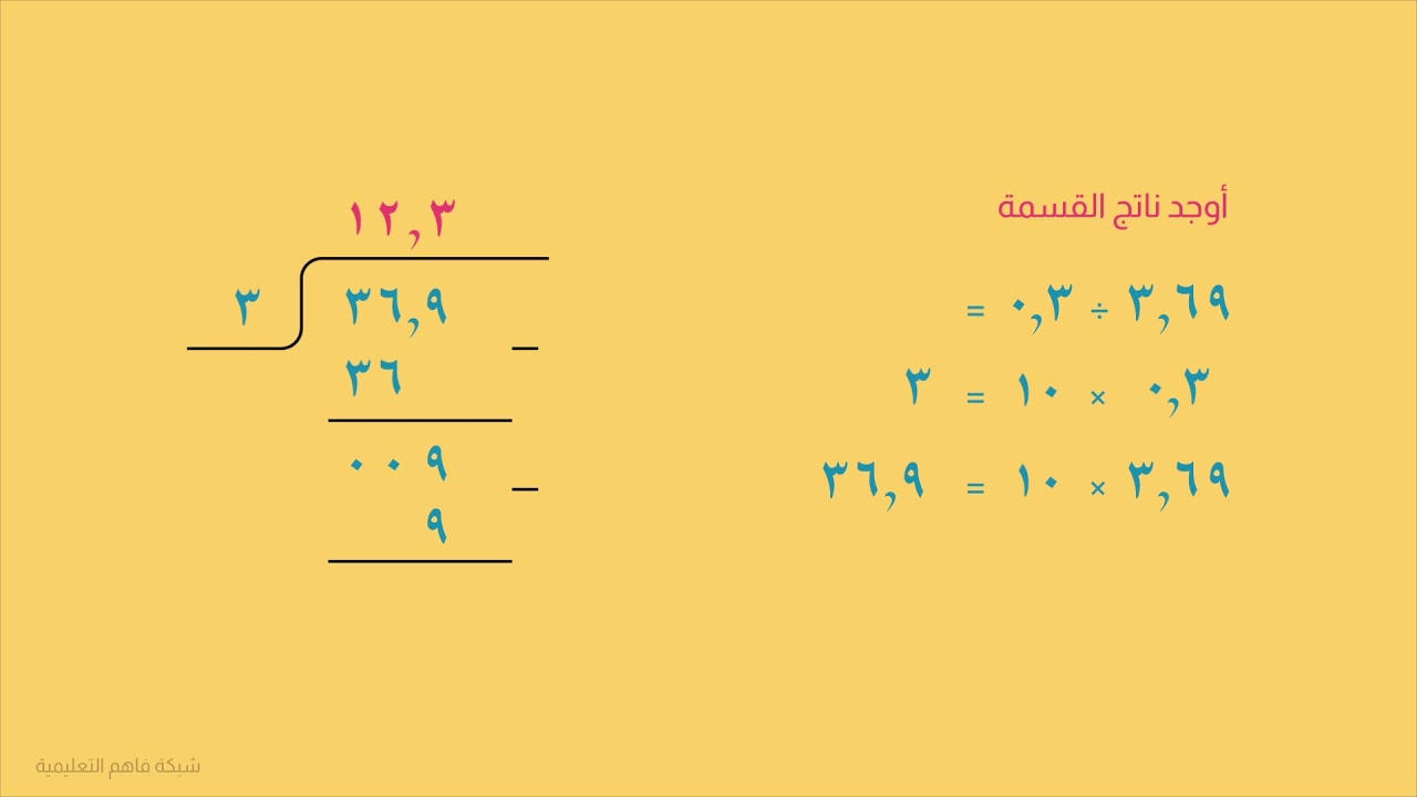 القسمة على كسر عشري - رياضيات سادس - الفصل الأول