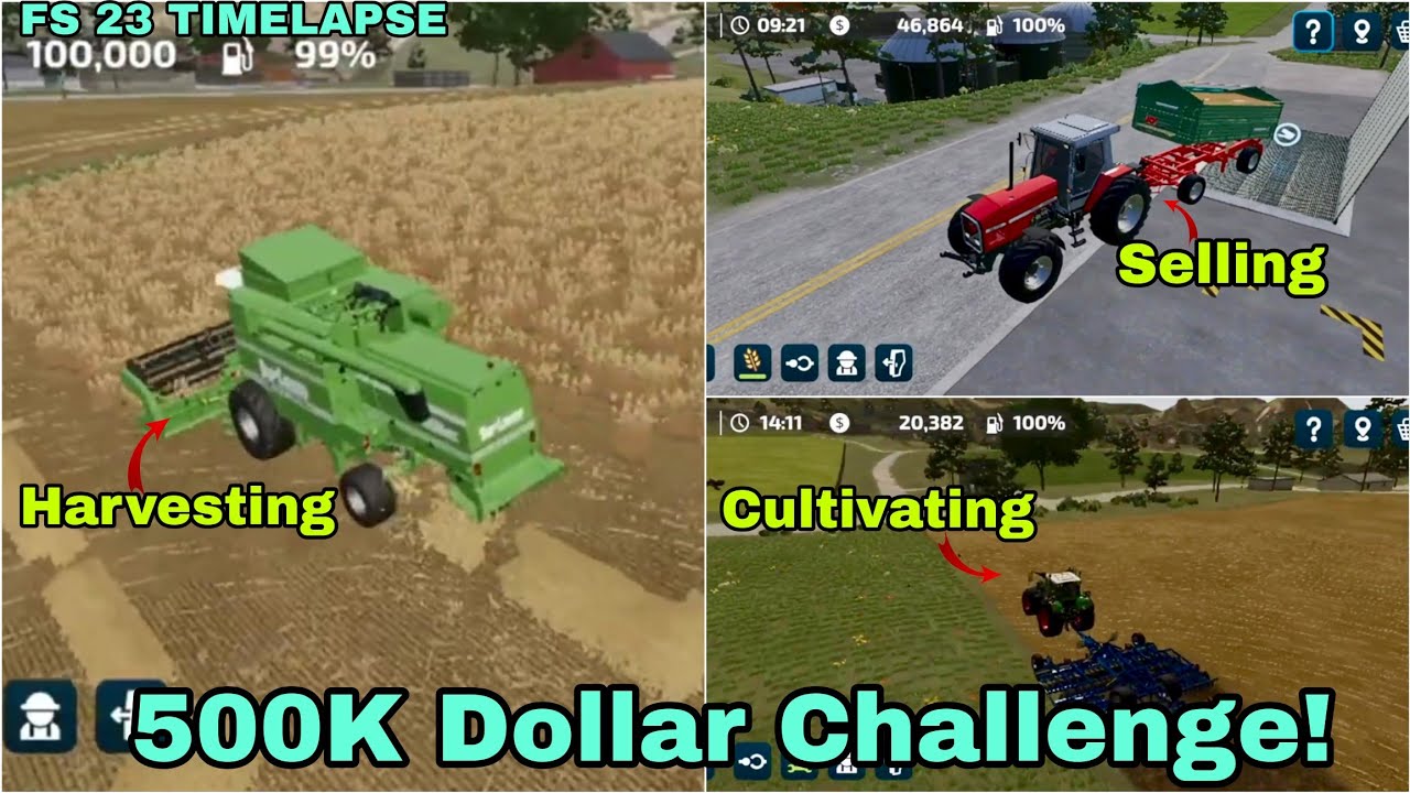 500k Dollars Challange in Farming Simulator 23 Mobile #timelpass #1