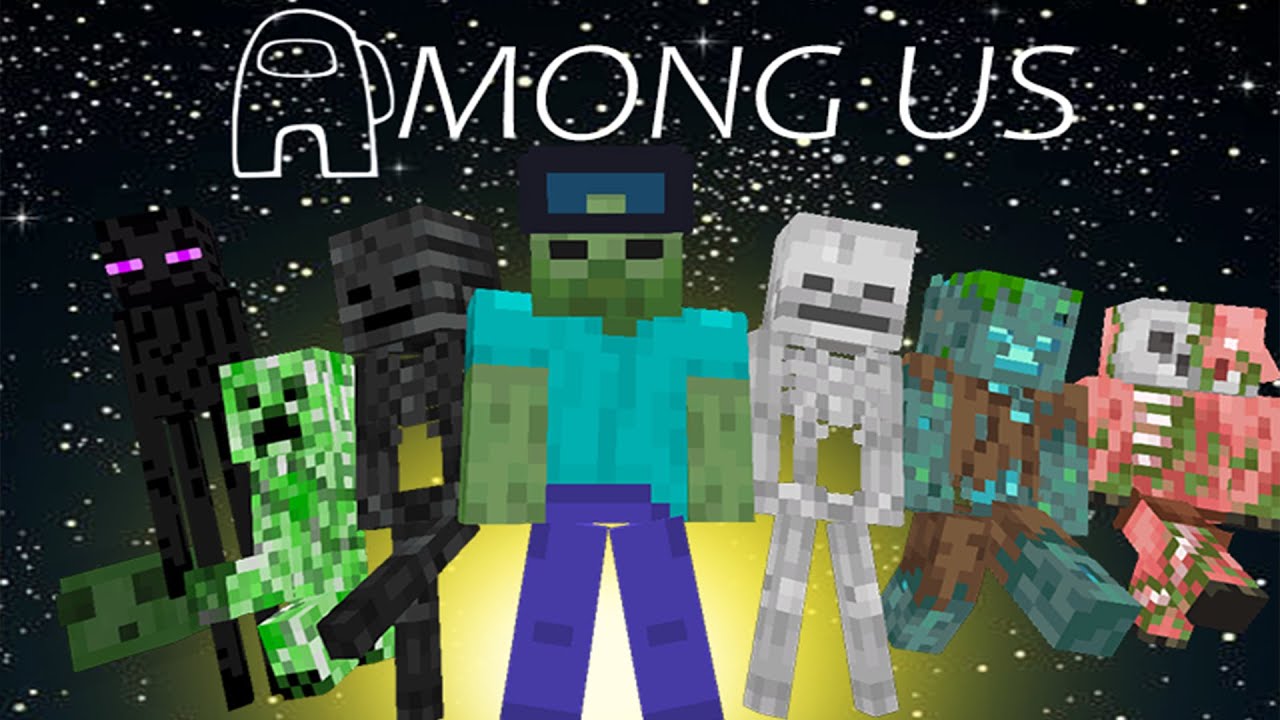 Monster School: All Mobs Became Among Us Challenge - Minecraft Animation