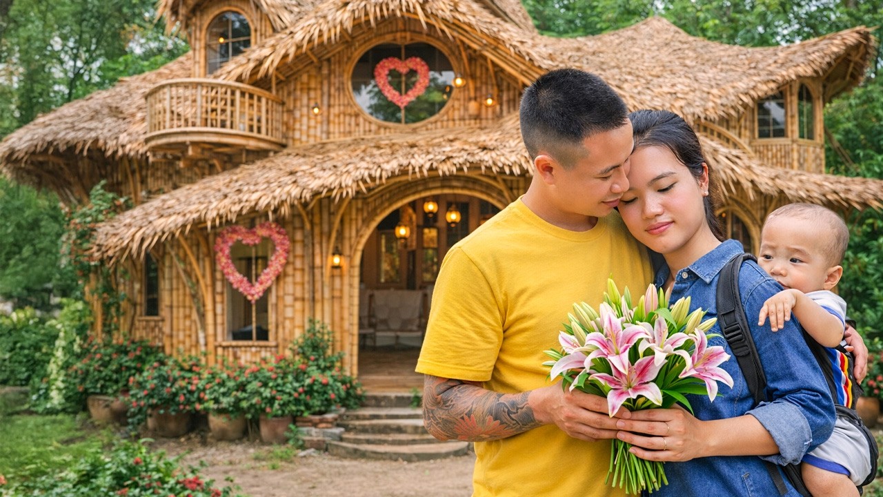 How to Build, Install & Complete The New Bamboo House Frame - Live in the Forest | Trieu Thi Thuy