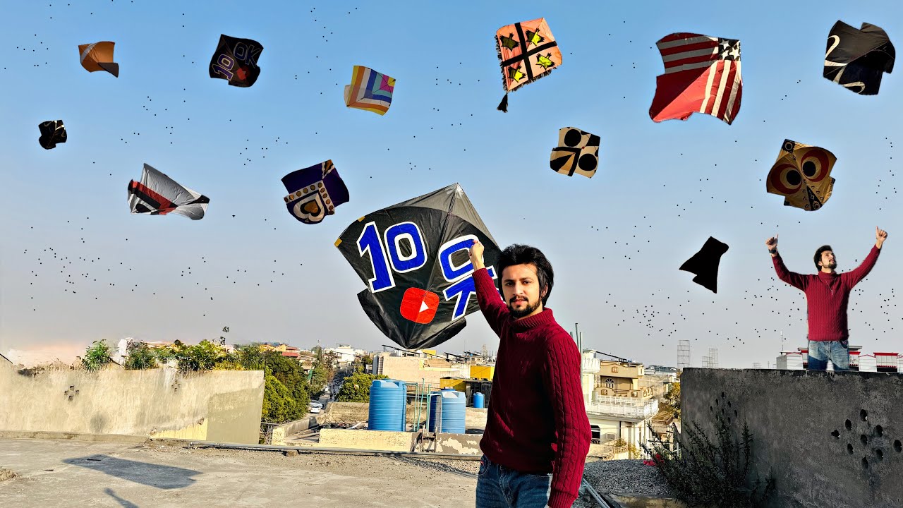 Flying Big Kite 😱100k Subscribers Done 😁Live Catching Kites || Looting Kite ||Cuting Kites !