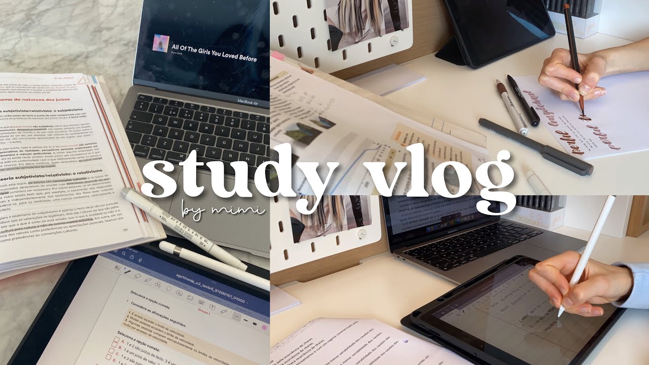 study vlog 🎧 being productive, cleaning my room, taking notes, doing exercices...