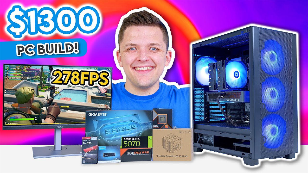 BEST $1300 Gaming PC Build 2025! 👀 [Full Build Guide w/ Gaming Benchmarks]
