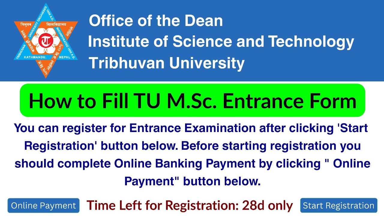 How to Fill Up MSc Entrance Exam Form | TU MSc Entrance Exam 2082 | MSc in Nepal