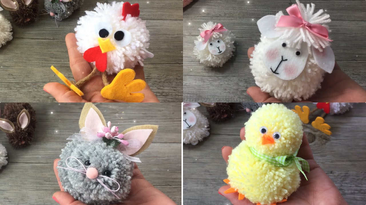 Easy DIY with POMPON !!! Tutorial facilissimo how to make animals with pompon