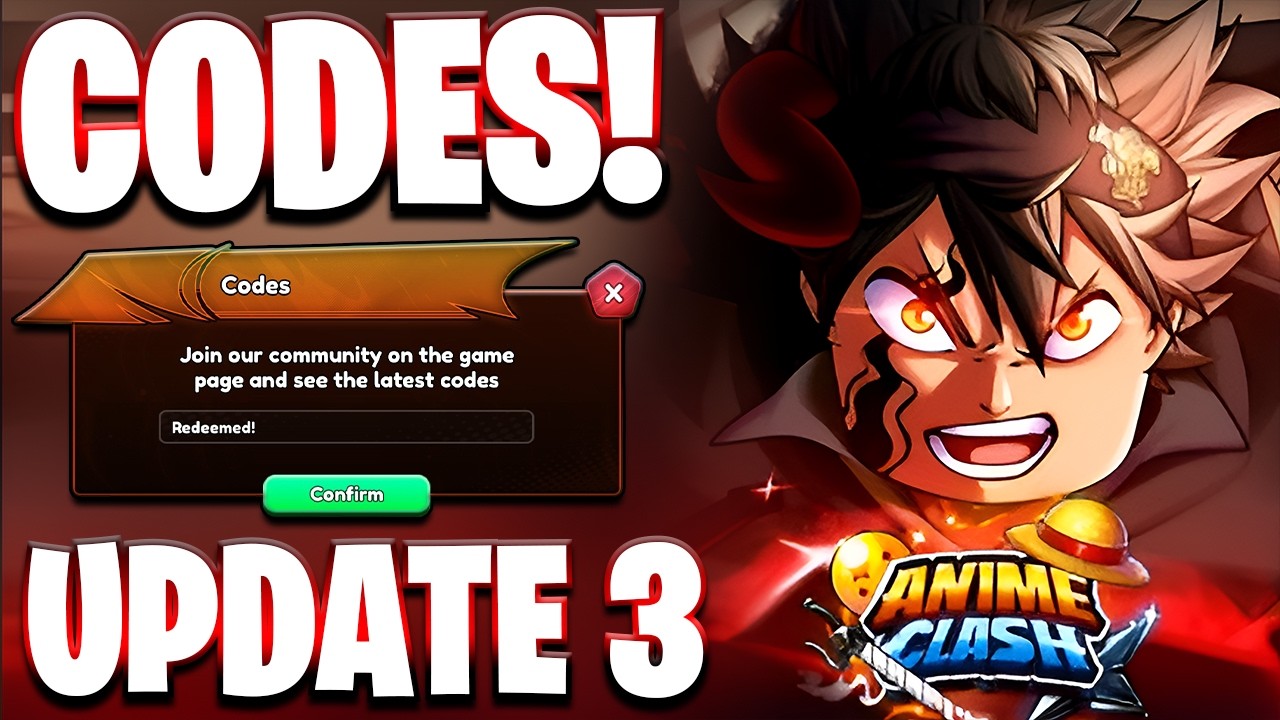 *ОБНОВЛЕНИЕ 3* НОВЫЕ КОДЫ ДЛЯ ОБНОВЛЕНИЯ 3 ДЛЯ ANIME CLASH! КОДЫ ДЛЯ ROBLOX ANIME CLASH