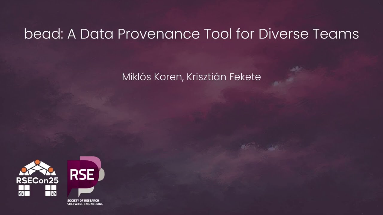 bead: A Data Provenance Tool for Diverse Teams - Miklós Koren, Krisztián Fekete