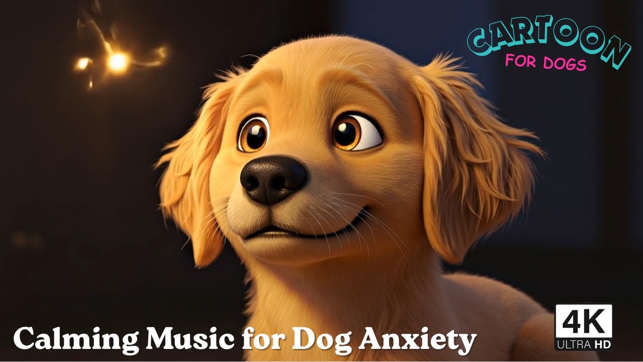 Cartoon for Dogs to Watch: A Magical Night with Fireflies ✨ Calming Music for Dog Anxiety