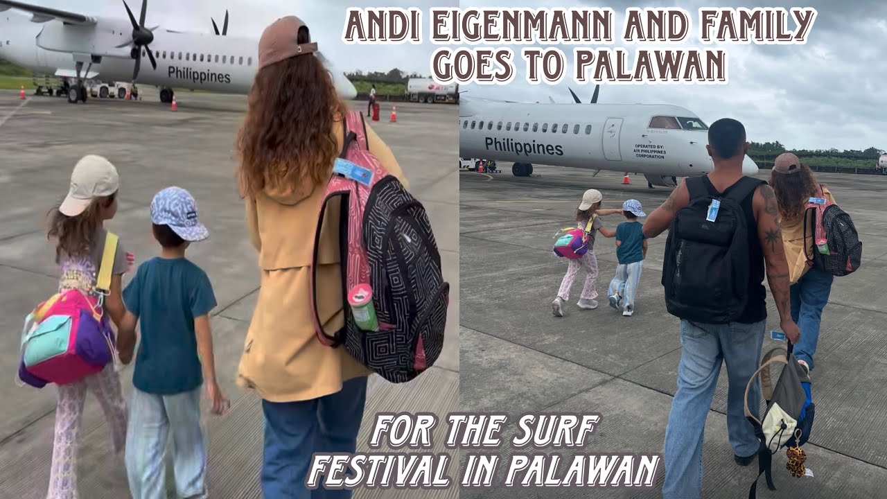 Andi Eigenmann & family in Palawan para sa surf festival kasama rin Lilo at Koa sa San Vicente