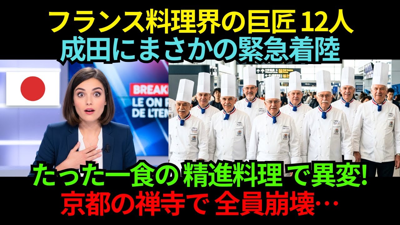 フランス料理界の巨匠12人、成田に緊急着陸。到着5分で価値観崩壊…！京都の禅寺で起きた“一食の異変”とは？【海外の反応】