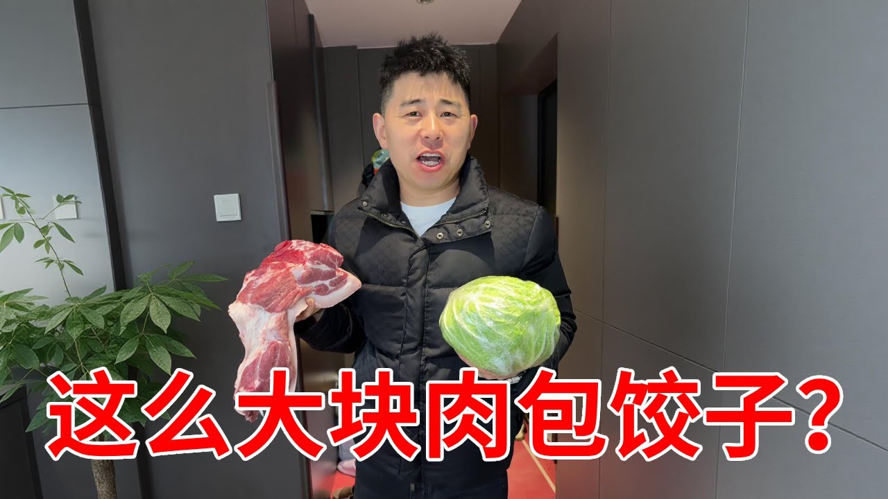 老公买这么大块肉包饺子，难道是因为上次的汤圆不圆，这次想要证明自己的实力？