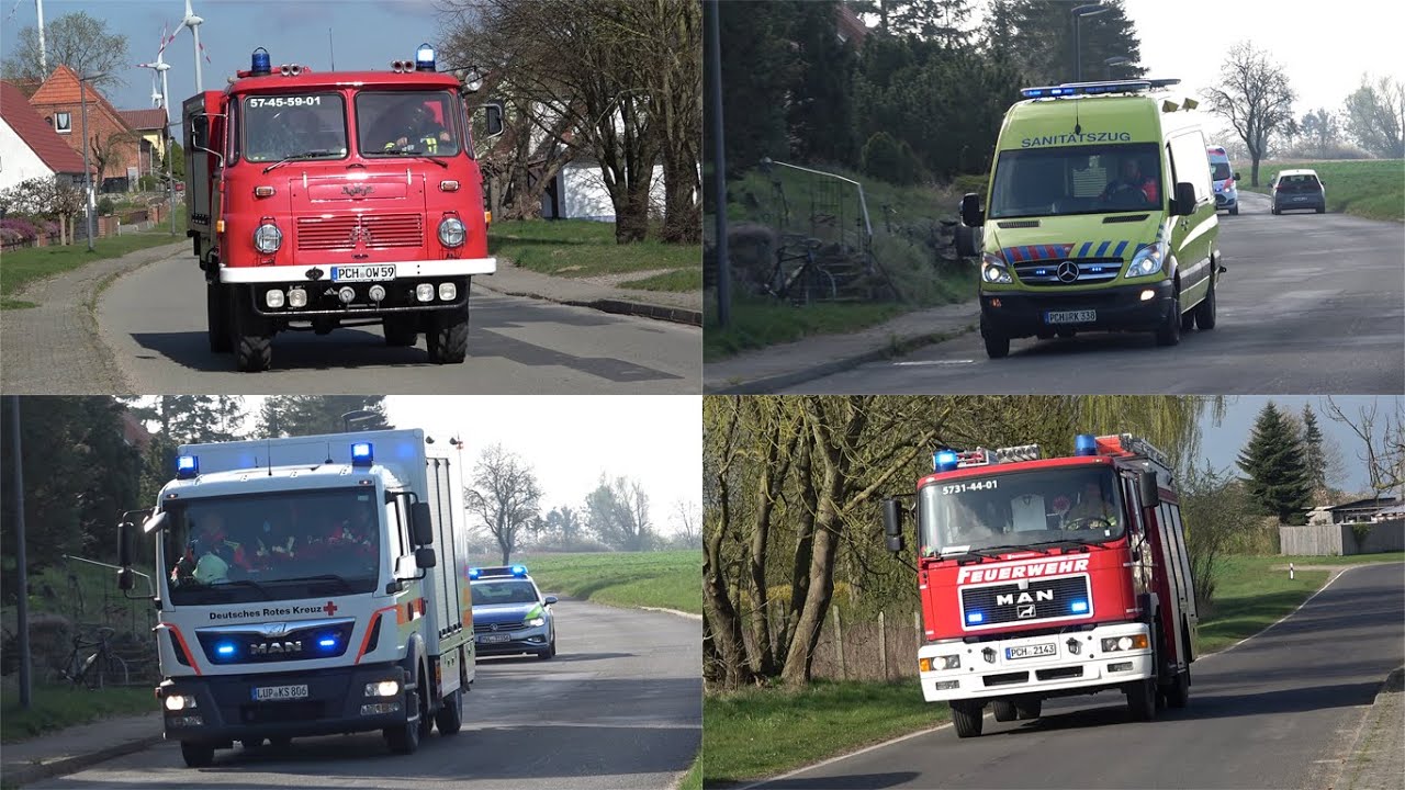 [DDR Sirenenalarm!] Einsatzfahrten Feuerwehr, Polizei und Rettungsdienst zur Großübung in Kossebade