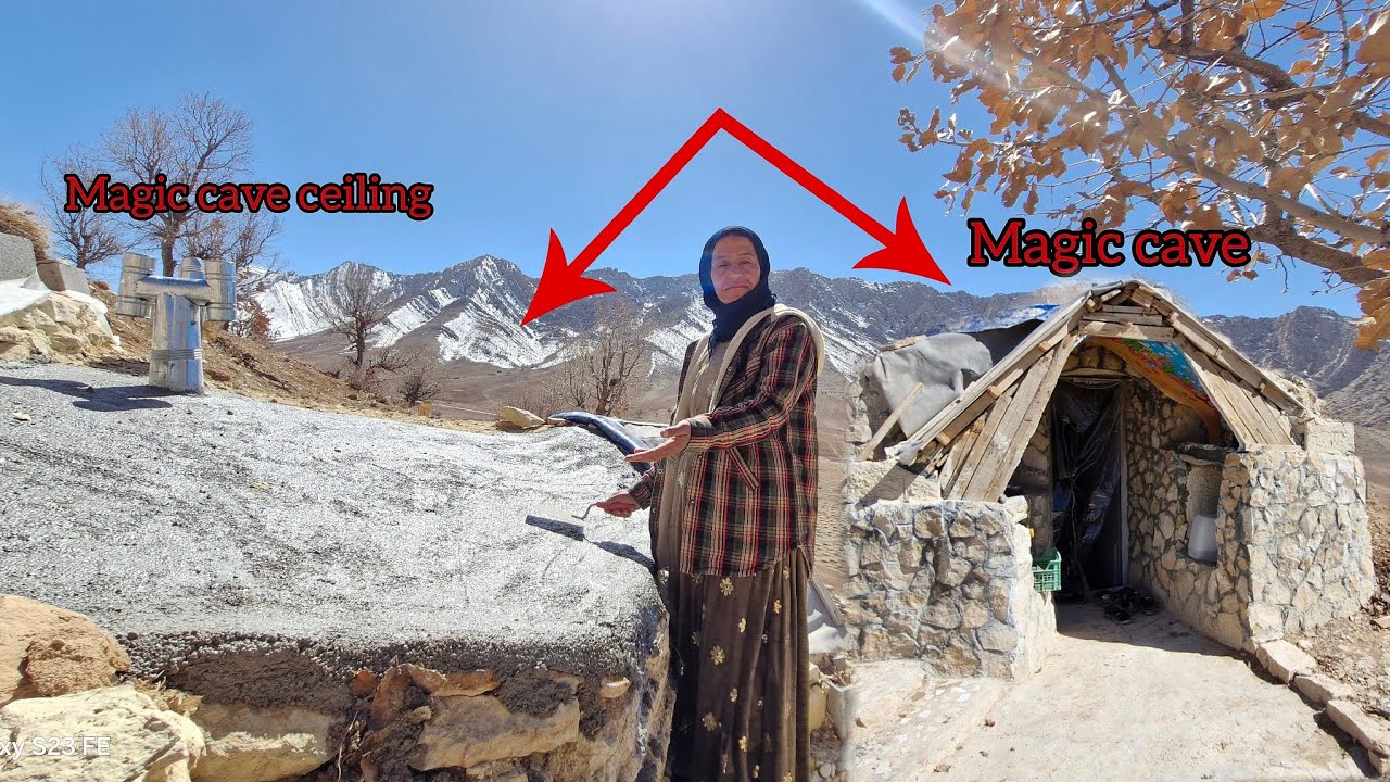 Starting to secure the roof of a single mother's cozy shelter against winter dangers