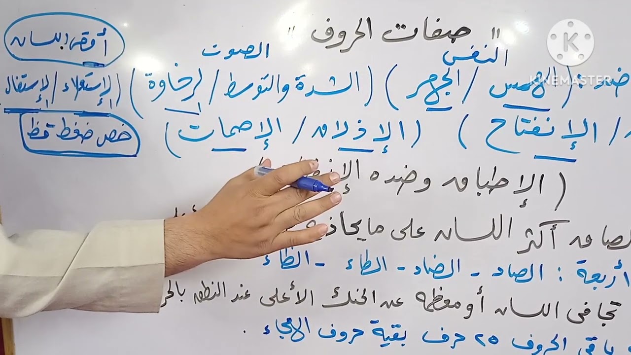 الدرس 👈 ( ٥٢ ) من دروس التجويد الميسر للمبتدئين 🥀 صفات الحروف 👈 صفة الإطباق وضدها الإنفتاح 🥀