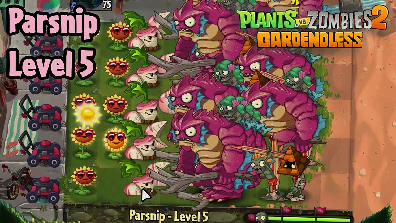Parsnip - Level 5 [PC] (Hardest difficulty) | Plants vs Zombies 2 Gardendless