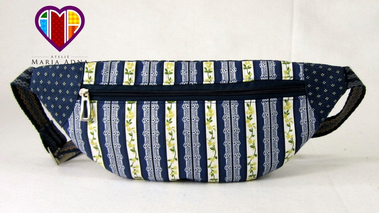 Bolsa tipo pochete de tecido passo a passo. Fabric money belt tutorial.