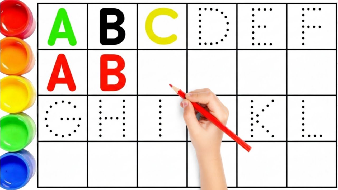A for Apple Song 🍎 | Bachchon Ki Pyaari ABCD alphabet learning rhymes with dotted lines