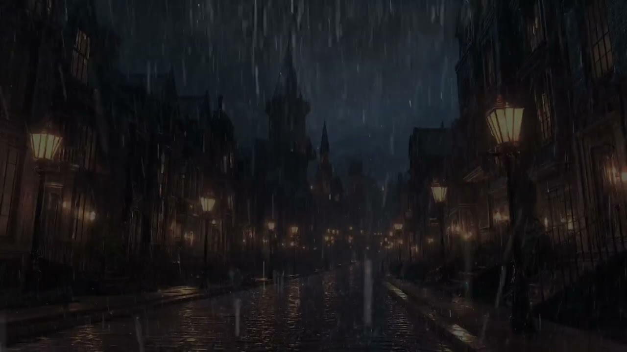 Cinematic Rain Noise with Ambient Thunder &ndash; Rainy City Soundscape for Night Relaxation