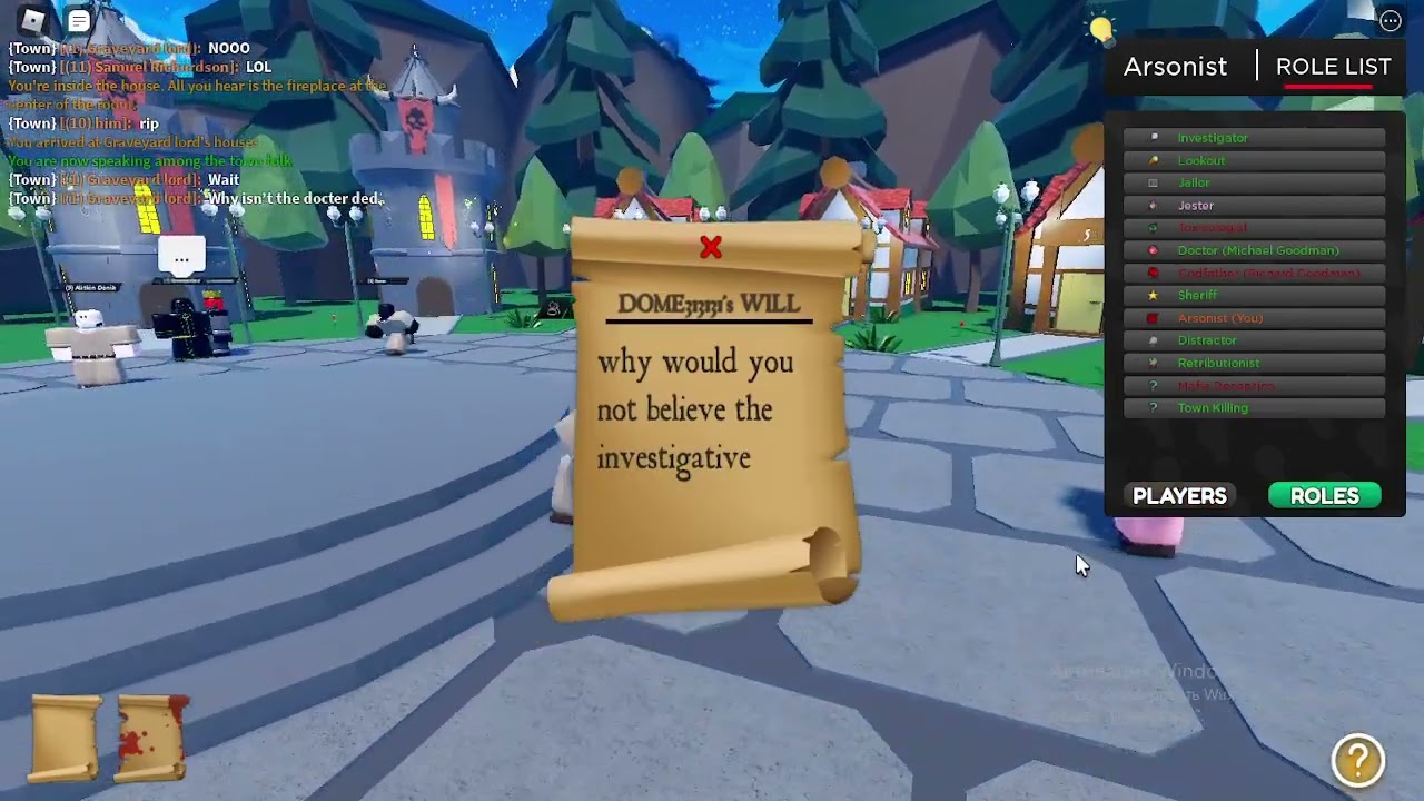 Bloxston Mystery - arsonist gameplay (died tragically)