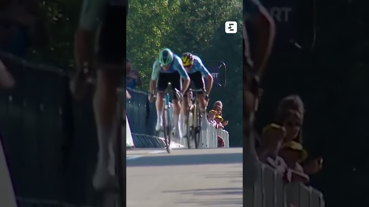 🇫🇷🇧🇪 Prodhomme vs Uijtdebroeks : duel franco-belge sur l'&eacute;tape 2 du Tour de l'Ain #shorts #cycling