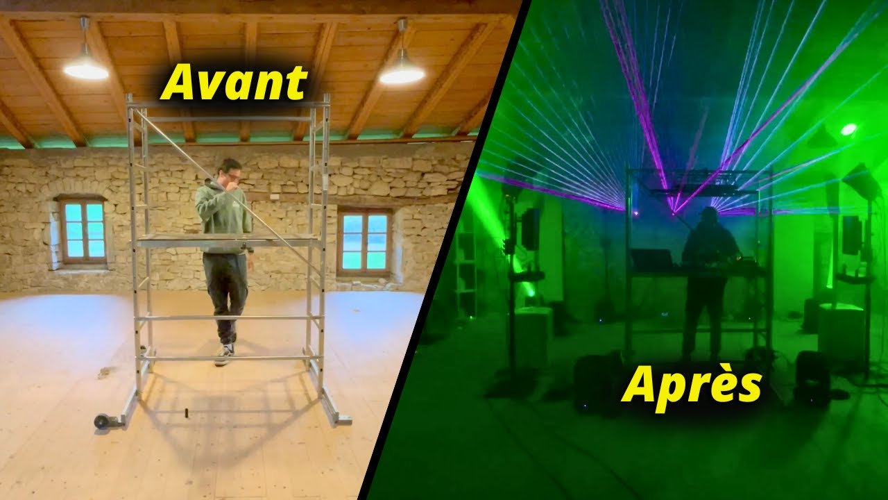 48h pour transformer une grange en soirée Techno/Hard (Making Of setup DJ + Lightshow avec Wolfmix)
