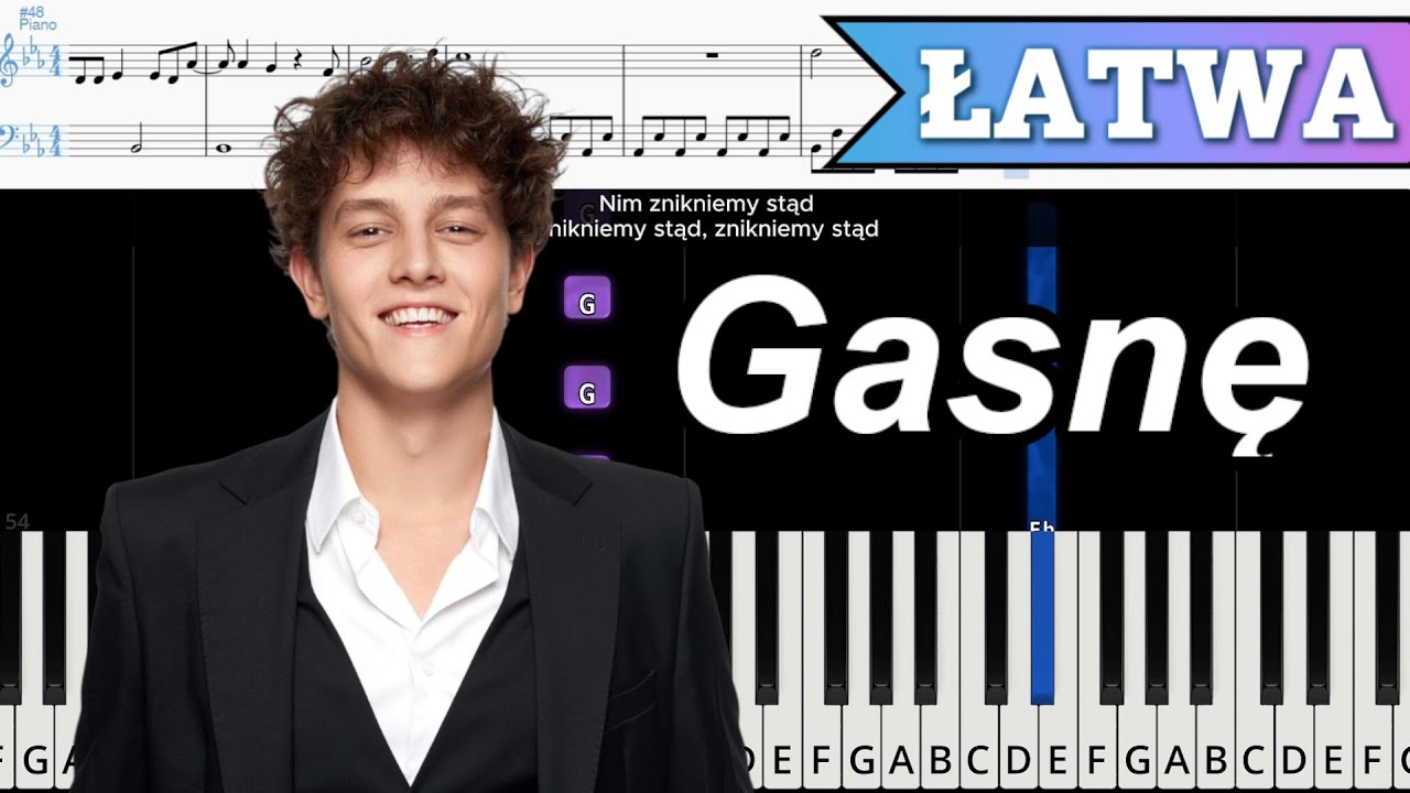 Gasnę - Oskar Cyms | ŁATWY PIANO TUTORIAL | TEKST + NUTY