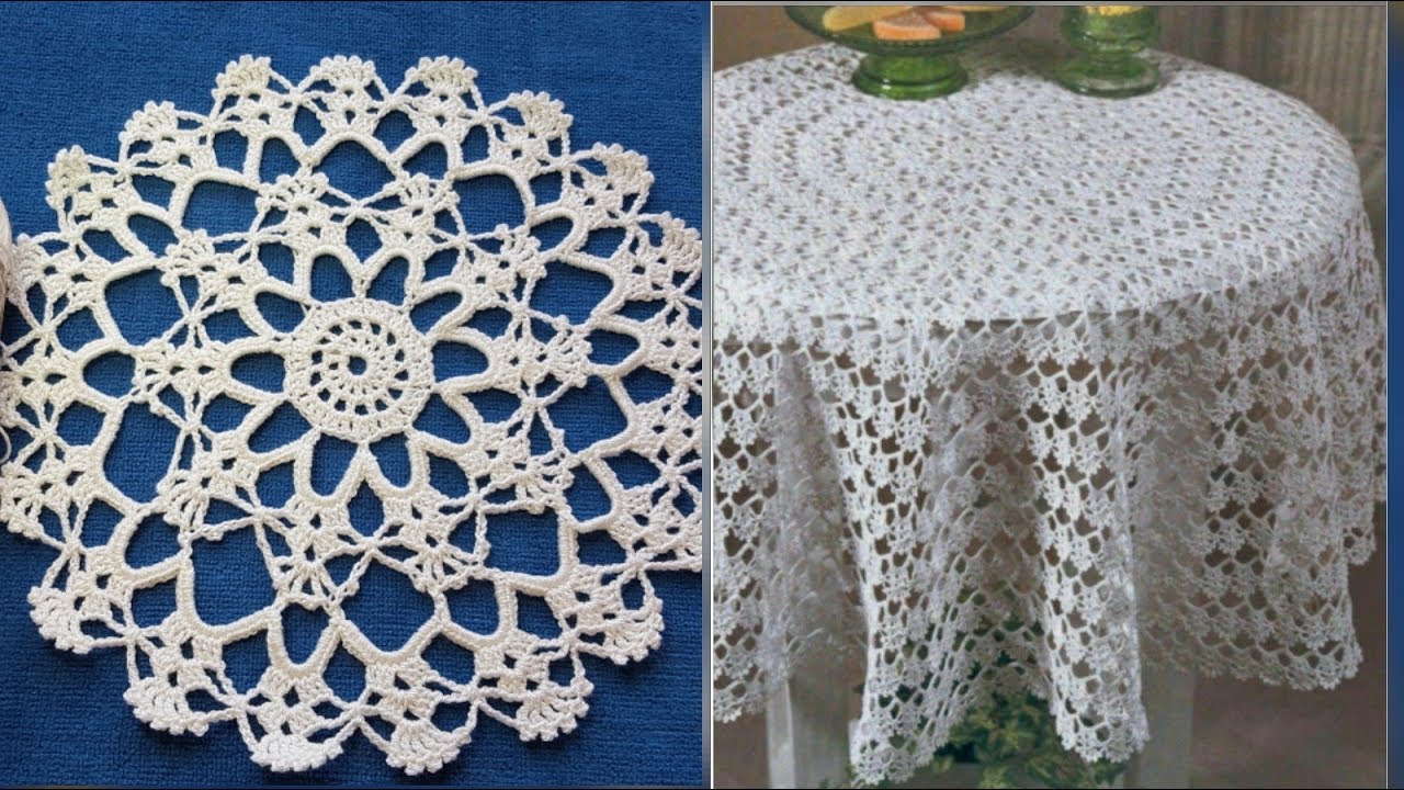 مفرش طاولة دائري سهل و مميز وممكن تكبيره بالكروشية الجزء١ crochet doily circle easy