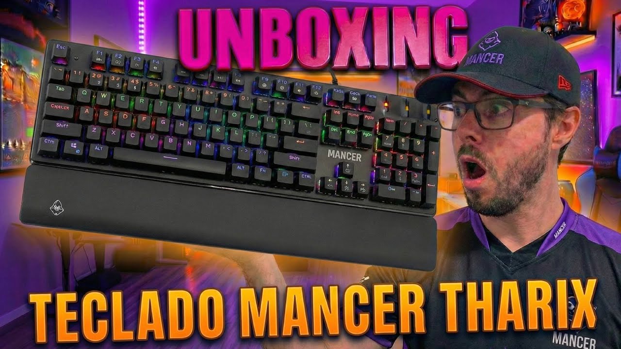 Unboxing Teclado Mecanico Mancer Tharix, Rainbow, ABNT2, Switch Vermelho, Preto