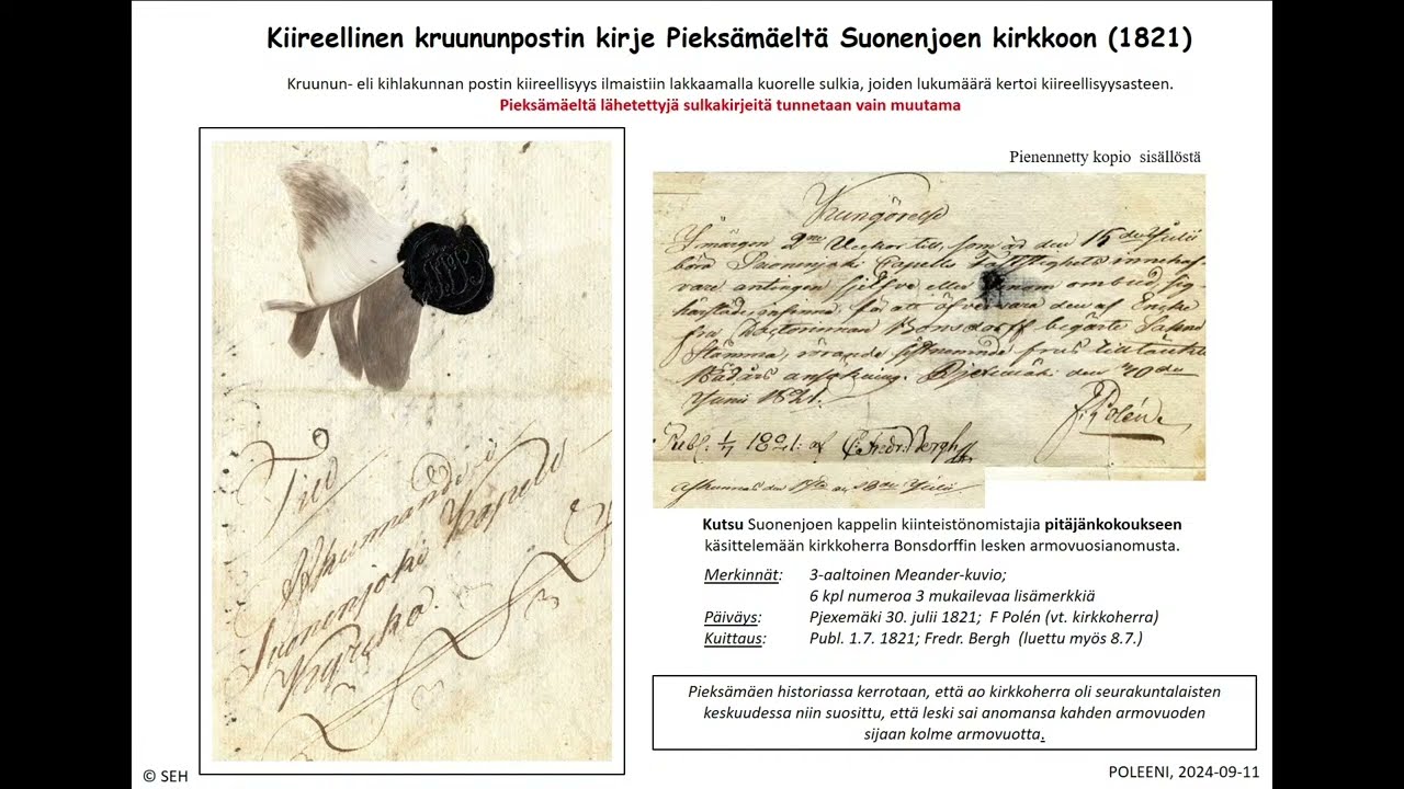 Luento: Pieksämäen entisajan postiolot (Ke 11.9.2024 klo 18)