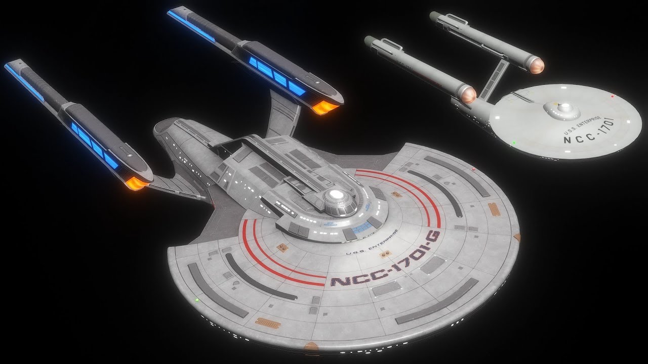 USS Enterprise G v TOS Enterprise Size Comparison