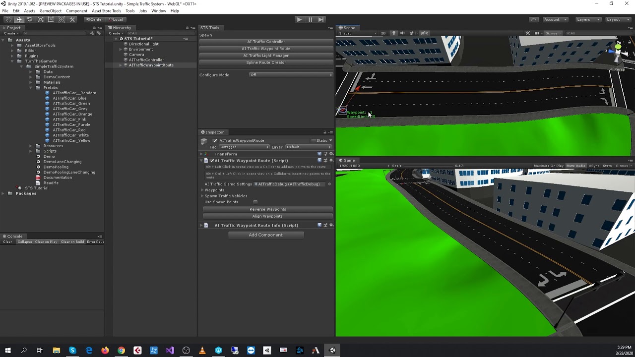 1. Getting Started with Simple Traffic System Tutorial for Unity