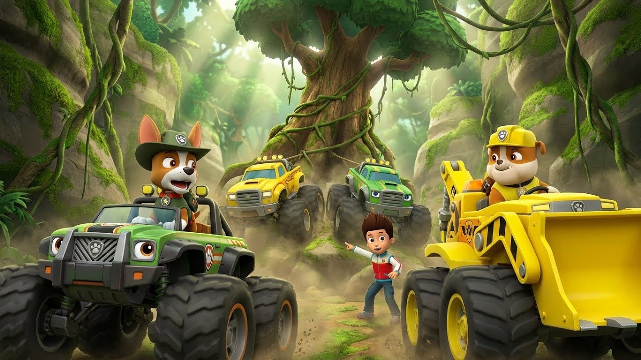 PAW Patrol: Rescue Wheels – The Jungle Root Rumble 🌳🚜 | Monster Truck Power, Jungle Blockade!