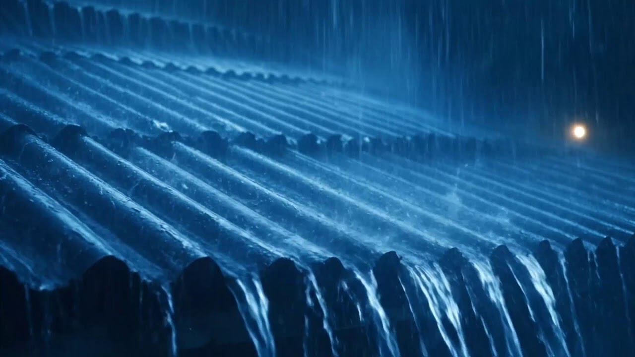 Lonely Woods Storm | Rain Crashing Down on the Roof 4K