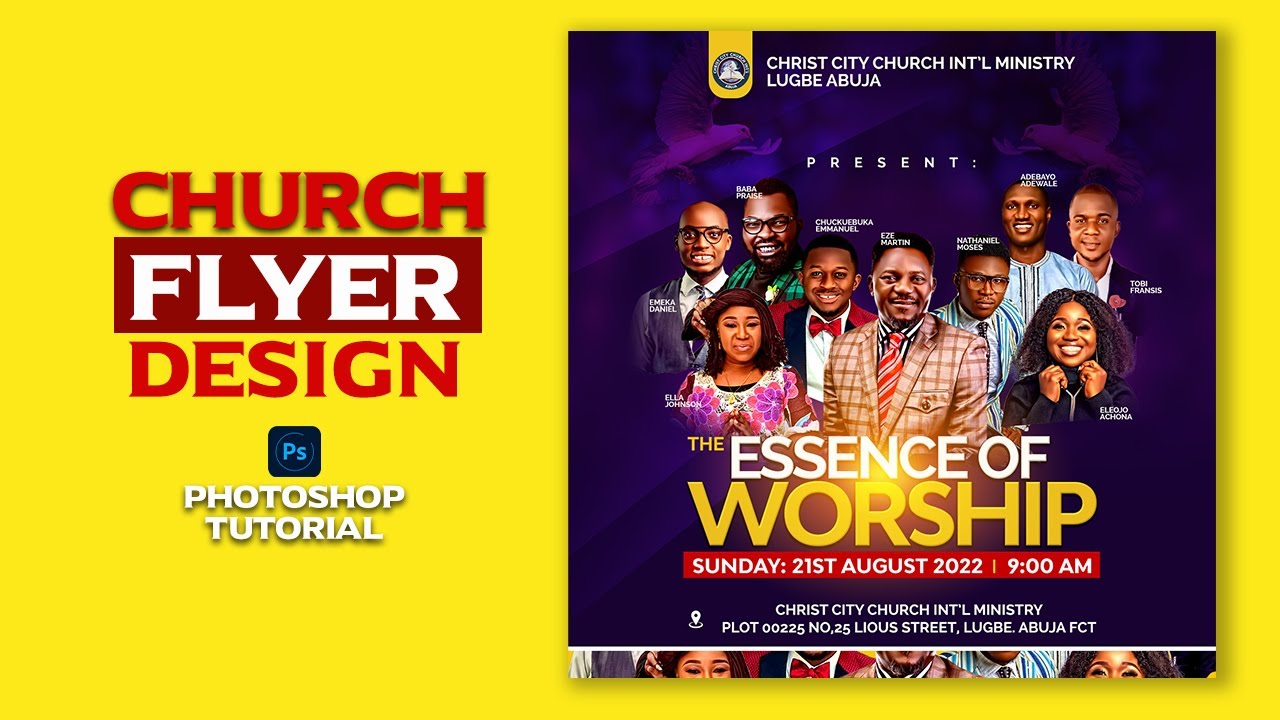 How To Design a Church Flyer | The Essence of Worship | Photoshop Tutorial