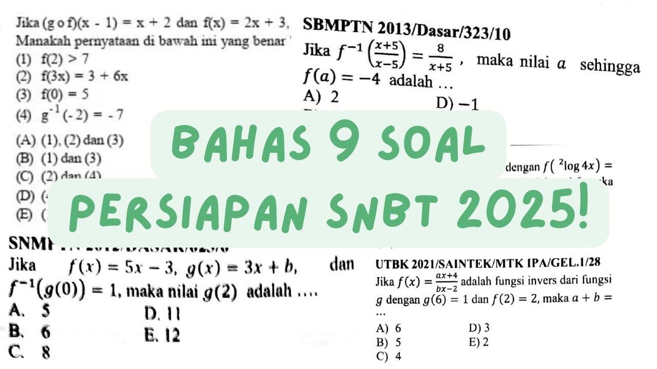 UTBK 2025 | Fungsi Komposisi dan Fungsi Invers