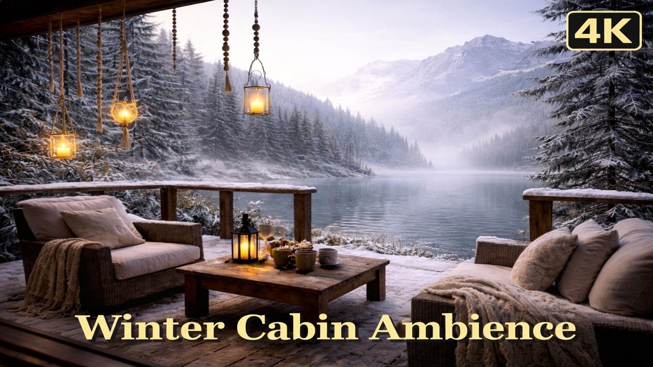 Winter Cabin Ambience - 4K
